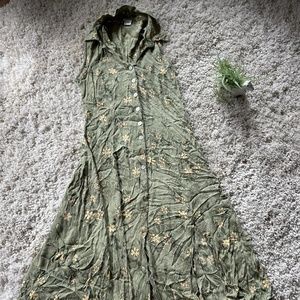 Dress Barn cute floral flower green vintage collared button down farmer …